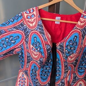 🇳🇬 Beautifully Crafted Colorful Patterned Women's Ankara Jacket/ Top - XL